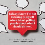 Brené Brown Instagram - I’m not talking about seeking solid opinions or advice. I’m talking about desperately polling people whose opinions are often not relevant. It’s a red flag that no one talks about, but it emerged as very common in the research. From “Should I get bangs?” to “Should I let my child do this thing that feels scary to me?” It’s like when you lose your keys and you start looking in the freezer. Time to take a deep breath and re-evaluate. Normally, we just need quiet and stillness so we can hear our own voice. That’s way harder than polling.