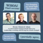 Brené Brown Instagram - This conversation was so much fun! And so much learning. We go hard. We stay curious. We change each other’s minds. We even call a Zack Morris–style timeout at one point (for all you ’90s kids out there). We dig into the state of work, leadership as service, and the power of helping others. Grateful to @adamgrant and @simonsinek for their friendship, mentorship, and for trusting me when I reach out with a random text: “Hey, y’all want to jump on the podcast with me? I’ve got a fun idea, but I don’t want to tell you until we’re on air.” This is one you won’t want to miss. #DaretoLead