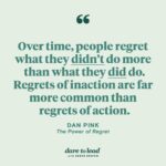 Brené Brown Instagram - Loved this conversation with @danielpink on his new book. Regret is a tough but important teacher.