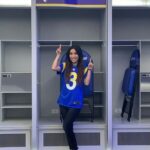 Brenda Song Instagram - Still can’t believe this happened!! Thank you soo much for having me @rams ! I’m still in shock! Also, @aarondonald99 should watch out, there’s a new defensive tackle in the locker room!