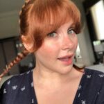 Bryce Dallas Howard Instagram - Getting ready for Halloween 🎃 I’ve been #PippiLongstocking many times, but the wires always become unmanageable… any tips? ⁣⁣ ⁣⁣ [ID: Selfies of BDH with French Braids, by Charlie Rogers, perpendicular to her head, Pippi Longstocking style]