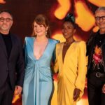Bryce Dallas Howard Instagram - From a magical dinner at La Casa Azul and virtual dinosaur installations in Trafalgar Square, to all the beautiful people I’ve met and have gotten the chance to reunite and work with along the way, this #JurassicWorldDominion tour has been incredibly special 🧡 Thank you Mexico City & London for making my first proper trip out into the world since 2020 one I’ll never forget!! 🦖 ⁣⁣⁣⁣ ⁣⁣⁣⁣ Makeup: Kara Bua (@karayoshimotobua) ⁣⁣⁣⁣ Mexico Hair: Jenny Cho (@jennychohair) ⁣⁣⁣⁣ London Hair: Christian Wood (@cwoodhair)⁣⁣ Manicure: Sarah Chue (@chuenails) ⁣ ⁣ [ID: The cast of Jurassic World Dominion, in various configurations and black-tie gowns and suits, pose in front of the Jurassic World logo for the Mexico City and London premieres of the movie]
