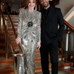 Bryce Dallas Howard Instagram - A magical night at the BAFTAs in London 🎭🪩⁣ ⁣ Hair: @cwoodhair ⁣ Makeup: @kaymontano⁣ Styled by Publicist Extraordinaire: @alex.schack 📸 1+6: @cwoodhair⁣ 📸 2-5: @gettyentertainment @BAFTA ⁣ #EEBAFTAs⁣ ⁣ [ID: Arriving on the red carpet with her hair in a relaxed up-do, BDH wears a silver sequined long-sleeve dress from @newarrivals.co with a cut-out around the waist ending with a black rose. Paired with the dress are a pair of black @maisonvalentino platform heels and a silver beaded bracelet & ring from @bulgari.]