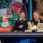 Buddy Valastro Instagram - When you make new friends, always come with @carlosbakery dessert! Thanks to @patmcafeeshow for inviting me to come on the show today. Now I’m finally a cool dad - Right Marco @marco_valastro26 ?! Hope you enjoy the cake and look forward to seeing you again! #superbowl #espn #patmcafee #radiorow #appeatance #vegas #cooldad #cakeboss #bringcake #carlosbakery