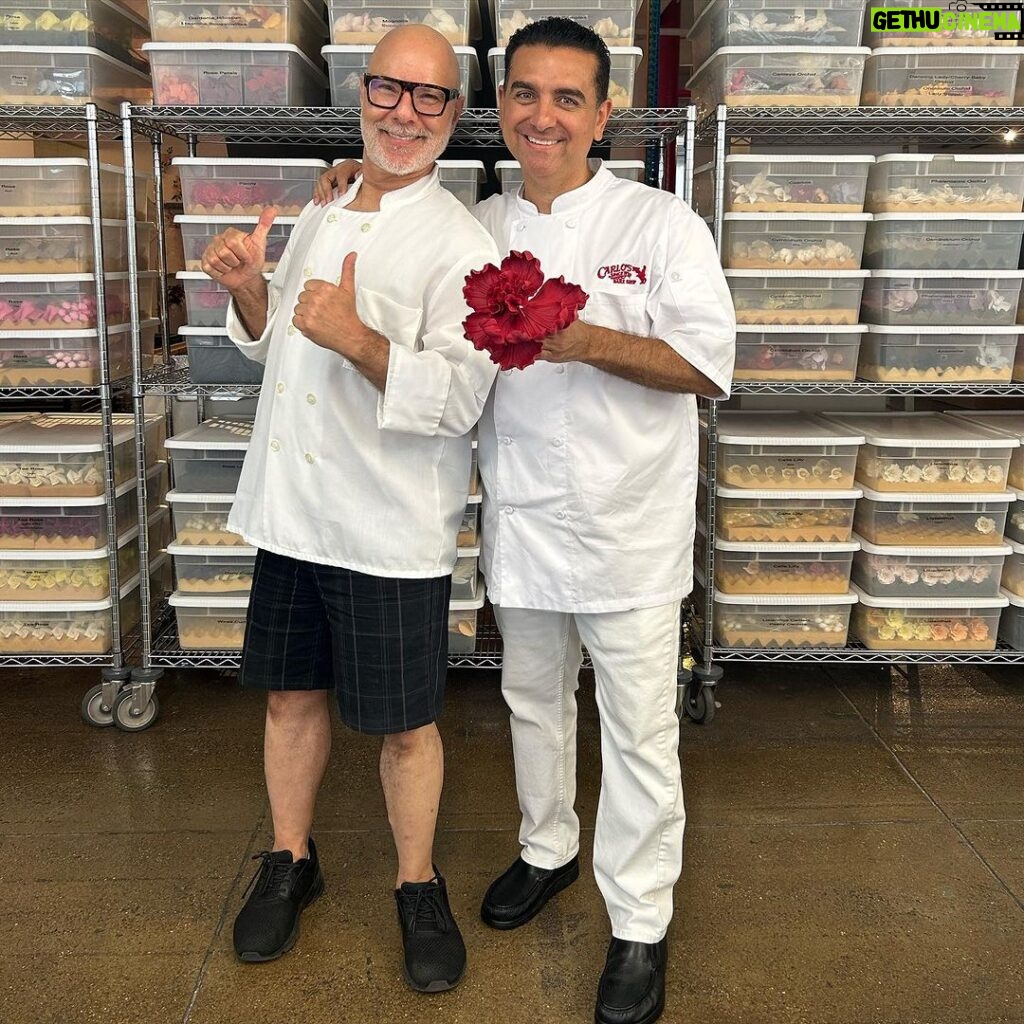 Buddy Valastro Instagram - Great time with my friend @rbicakes and his incredible team, crafting exquisite sugar paste flowers together! #cakeboss #CakeArtistry