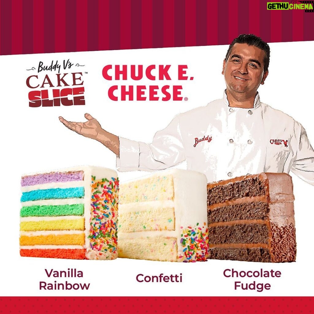 Buddy Valastro Instagram - Very excited to celebrate the launch of @buddyvscakeslice with my friends @chuckecheese Come see me tomorrow, 5pm, at the #chuckecheese in Union, NJ! Let’s have some cake 🍰 #chuckecheese