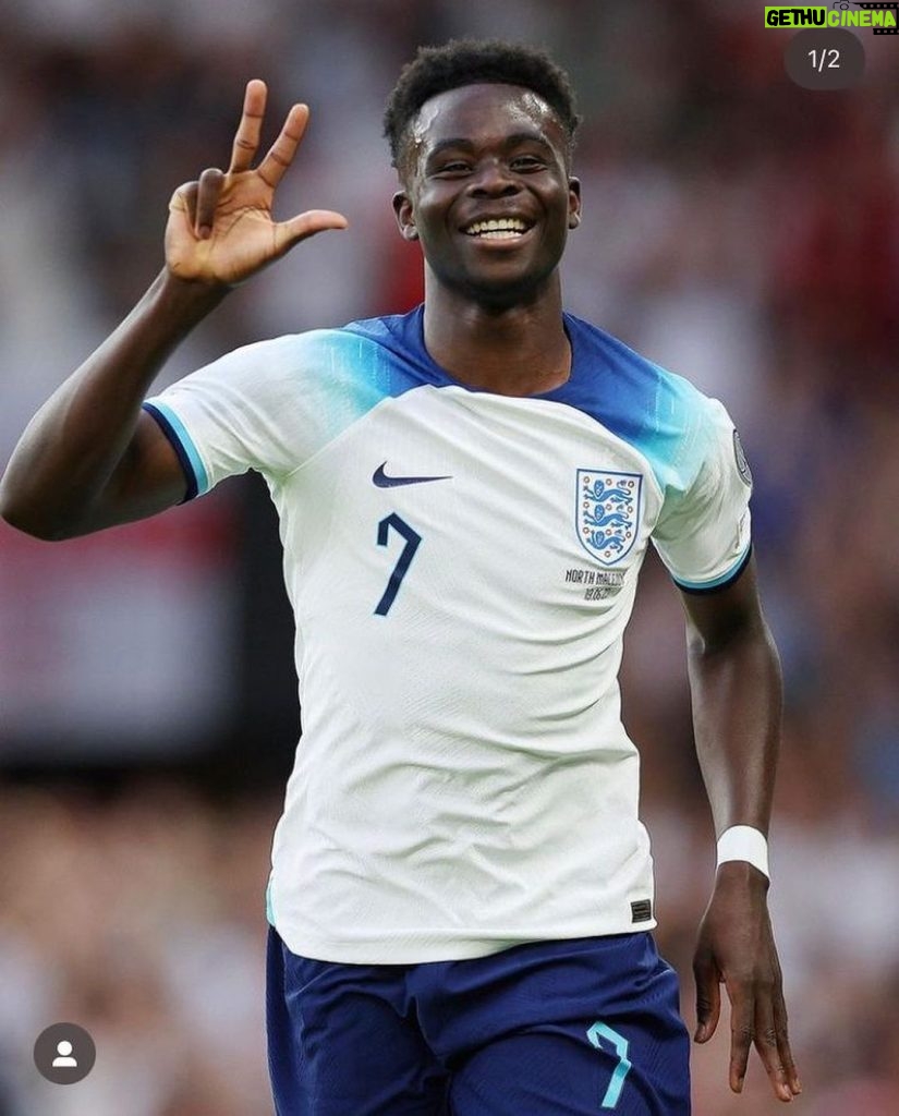 Bukayo Saka Instagram - Honoured to have scored the first hat-trick of my career! Important steps taken towards qualification 🙏🏿🏴󠁧󠁢󠁥󠁮󠁧󠁿 #GodsChild