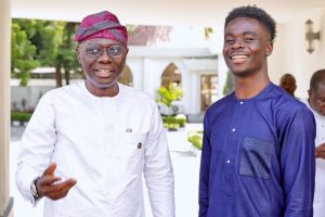 Bukayo Saka Instagram - It was great to meet and talk with His Excellency @jidesanwoolu 
Thank you for the invite 🙏🏿