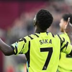 Bukayo Saka Instagram - What a day ! Big team effort today and happy to hit another milestone too. We’ll keep pushing Gooners ❤️ #GodsChild London Stadium