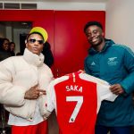 Bukayo Saka Instagram - Thanks for coming through to support bro, always good to see you @wizkidayo 💫 Emirates Stadium
