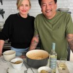 Cameron Diaz Instagram - CHEEZIO PEPE! 🍝 @avaline and I teamed up with @chefroychoi & @hinote to bring you the perfect clean, vegan-friendly meal pairing. This delicious, easy, and plant-based meal is a pantry-staple! Cheers! 🥂