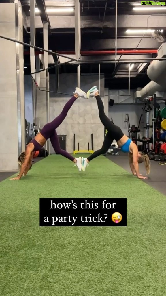 Candace Cameron-Bure Instagram - What REALLY goes on when @kirastokesfit and I train in person 😜💪🏼 TAG who you would try this challenge with in the comments below!! 👇🏼