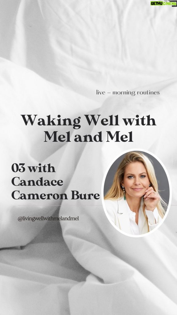 Candace Cameron-Bure Instagram - We chatted with our dear friend @candacecbure about her morning routine. Candace is an actress, producer, director, entrepreneur, and mother. Yes friends, she does it all! We covered the things Candace priorities in the morning, why breakfast is a game changer, and she even tells us the number 1 thing that makes her feel refreshed. Candace, we love you! Thanks for joining us. Comment below to let us know what piece of advice resonated with you the most! In love and wellness, Mel and Mel