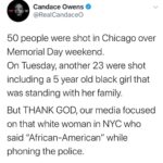 Candace Owens Instagram – If you didn’t express outrage over what happened in Chicago but found yourself instead weighing in on 2 Karens in a park, you might be a victim of media brainwashing.