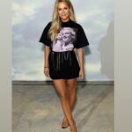 Caroline Flack Instagram - Gorgeous afternoon top and skirt @christopherkane shoes @sophiawebster @ochayekinoo @rcolemakeup Christopher Kane
