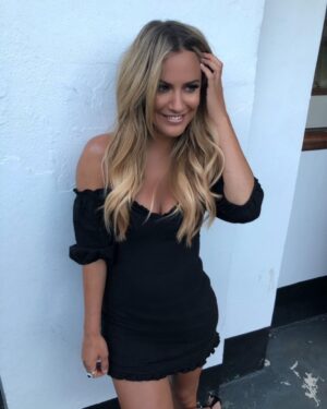 Caroline Flack Instagram - Lets go live .. dress by @revolve shoes @sophiawebster