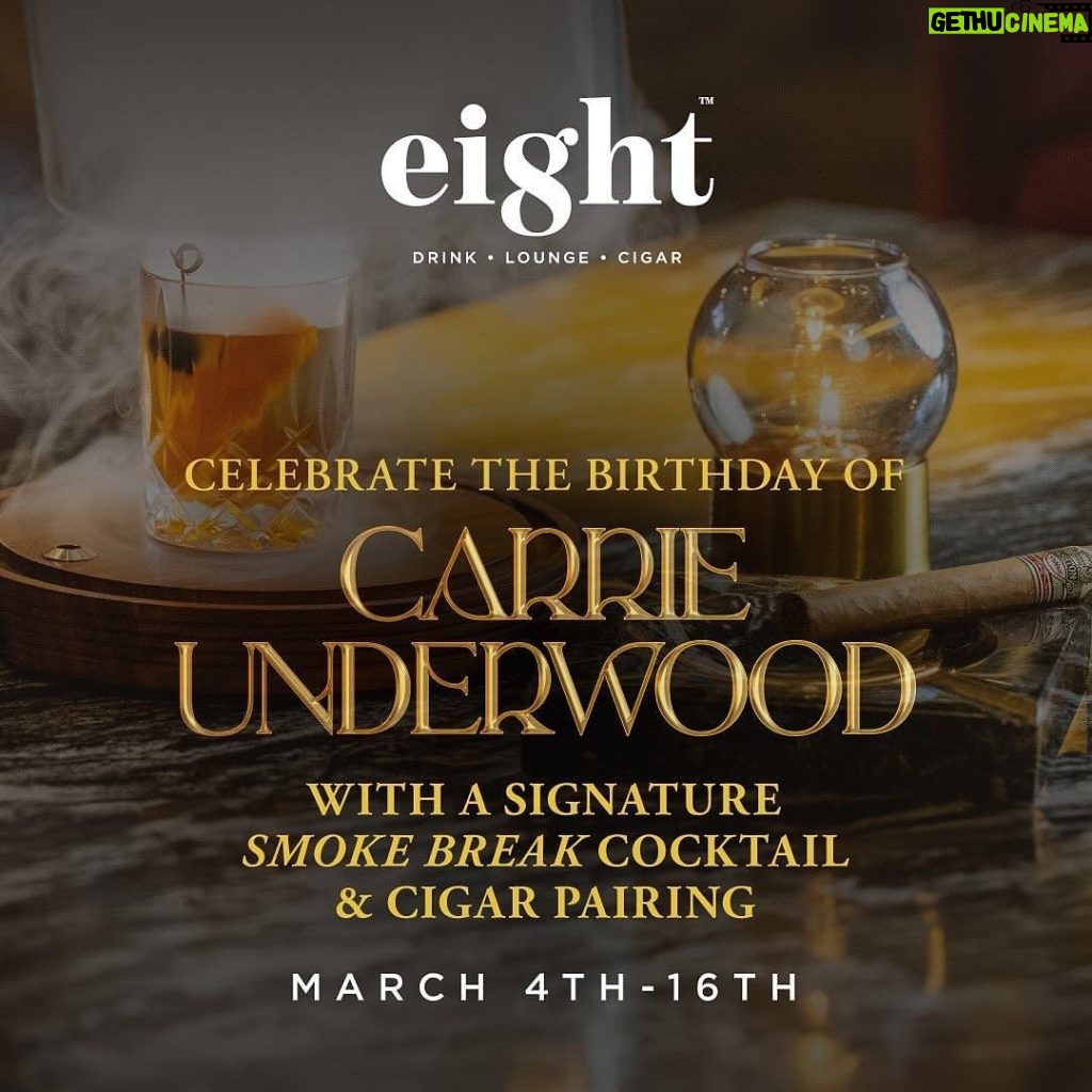 Carrie Underwood Instagram - #Repost @resortsworldtheatre ・・・ In celebration of GRAMMY® Award winner and country music superstar @CarrieUnderwood’s upcoming birthday and return of her critically acclaimed residency this March, Resorts World Las Vegas will offer numerous property-wide activations across dining, retail, and entertainment spaces. Visit the link in bio to make reservations, learn more, and purchase your REFLECTION show tickets! 💎 @gatsbysvegas “Pink Champagne” Cocktail 💎 @eightloungelv “Smoke Break” Cocktail & Cigar Pairing 💎 @dawghousesaloonvegas “Last Name” Cocktail 💎 @wallysofficial 4 Half Glasses of Wine for $50 featuring Domaine Laroche St. Martin Chablis, Turbiana Podere Selva Capuzza Lugana, Vietti Barbera d’Asti, and Chave Offerus St. Joseph 💎 @FUHUlv “All-American Girl” Egg White Omelet 💎 @crossroadskitchen Heart-Beet Salad 💎 Awana Spa’s REFLECTION Facial & Carried Away Massage 💎 @missbehavebeautybar “Blown Away” Blow Out 💎 @redtaillv Carrie-oke Room Takeover