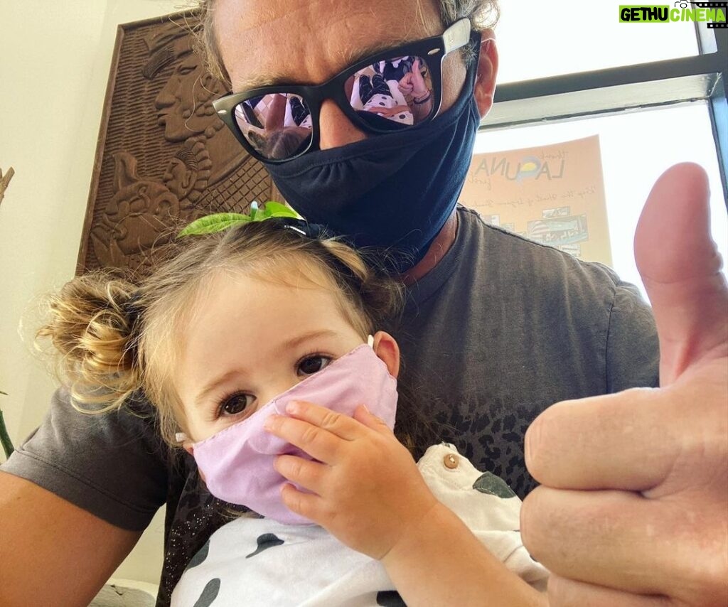 Casey Neistat Instagram - little Georgie says wear a mask!