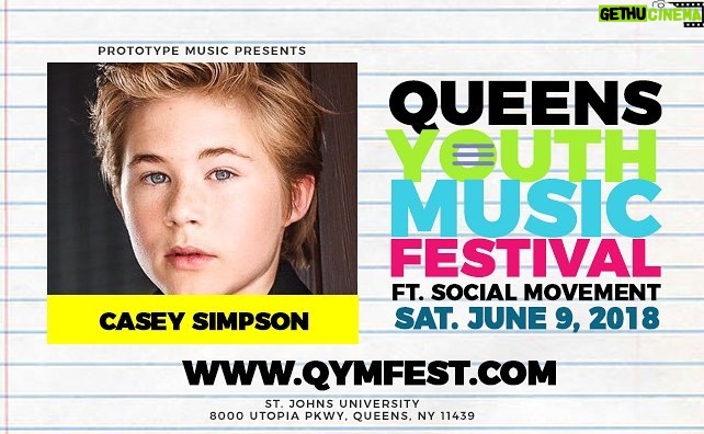 Casey Simpson Instagram - Excited to say I’ll be part of the show at the Queens #Youth Music Festival in #nyc on Sat. June 9th :))) New York, New York