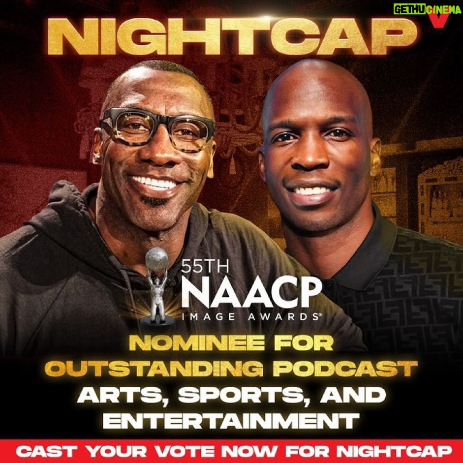 Chad Ochocinco Instagram - We’ve been nominated by @naacpimageawards for Outstanding Podcast Arts, Sports and Entertainment ‼️ ⁣ ⁣ Let’s help your fav duo Unc & Ocho take this home! @shannonsharpe84 @ochocinco ⁣ ⁣ Vote here: vote.naacpimageawards.net