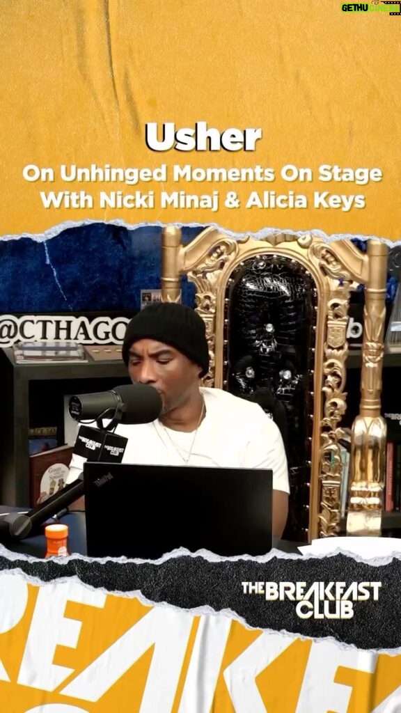 Charlamagne Tha God Instagram - This Man Is Unhinged and that’s what makes him an Icon. Full conversation with @usher on @breakfastclubam @youtube page now!!!!