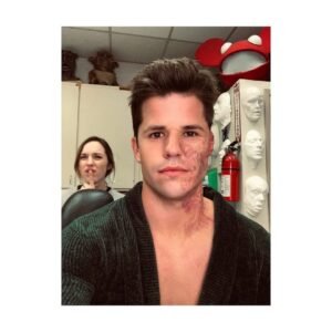 Charlie Carver Instagram - Big shoutout and a massive thank you to the @ratchednetflix creative team and crew and the folks at @afxstudio. My job would have been impossible were it not for the incredible work that went into the look of this character as it informed practically everything. The SFX makeup department went through several revisions on this makeup (some of that process pictured here), each one bringing a new layer of meaning and artistry. My days would start 4 hours in the makeup chair (down to 2 1/2 by its end, all set to the stylings of master DJ/makeup pro @mikemekash). Then, after a perfect part got shellacked in the hair chair, off into our immaculate  costumes by legend @eyrichlou. And the unbelievable sets you see transported us into the world of Ratched as much as I hope they transport you. From Lighting to Catering, Props to Locations, Camera to Production, SFX and Sound and Sets and Art and Editing and our amazing PA team, this show was made possible by the tireless work of each department who showed up every day before the cast did and stayed well after we got to go home. And damn, did it turn out beautifully. Hats off to the best in the biz! All episodes streaming 🌍 on @netflix 💉 #ratched