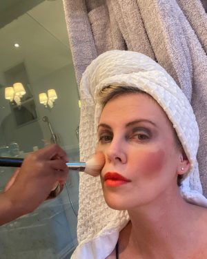Charlize Theron Instagram - To every make up artist out there..... watch out, you’ve got competition!