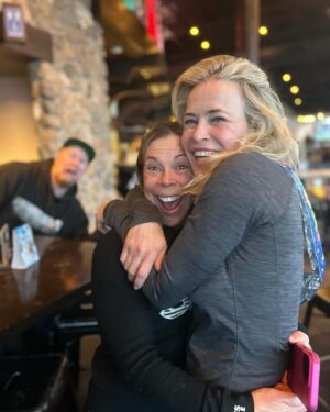 Chelsea Handler Instagram - The snow has arrived and I have a revolving door of visitors coming to visit, and it is all very happy making. I’ve got my friends, my dogs, and lots and lots of vitamins.