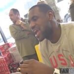 Chris Bosh Instagram - Throwback to me, @kingjames, @dwighthoward, @cp3 and @dwill8 eating burgers at a gas station back in 2008 to kill time before our flight to China the Olympics. Recorded on my flip cam. A classic.