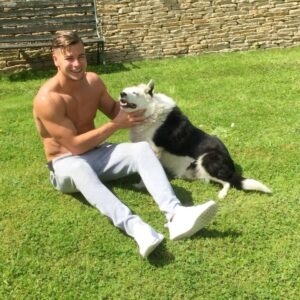 Chris Hughes Instagram - A man's best friend.. Just close your eyes and enjoy the attention Boo.