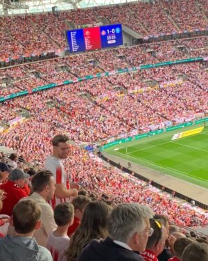Chris Hughes Instagram - My friend got sent this photo today, and it could be my favourite ever. The weekend was special. Sunderland is special. You don’t get the opportunity to smile often supporting this club, but I’ll look back at this photo in 50 years time, and that smile will be a reminder of one of the best days of my life. Thank you whoever took this, grateful for this memory. Well done lads 🔴⚪️ @sunderlandafcofficial #SAFC