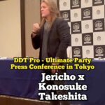 Chris Jericho Instagram - Watch until the end to see how the @ddt_prowrestling #UltimateParty23 Press Conference went in Tokyo…. hope @realtakesoup is ready for war. You can watch Ultimate Party 2023 LIVE on PPV at ➡️ https://www.wrestle-universe.com/en ⬅️ #LINKINBIO Tokyo,Japan