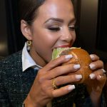 Christina Milian Instagram - Don’t let the glam fool you.. I still love a juicy burger at the end of the night. Pinky’s up! 🤤🍔🤩 Photo: @stephanetasi