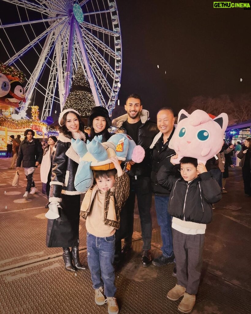 Christine Chiu Instagram - Winter wandering ❄ London is a different kind of trip with kids 😅🎡🎠🎢🎟🎄 #hydeparklondon #winterwonderland #actuallyquitefun Hyde Park, London