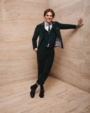 Christopher Briney Instagram - thank you @thombrowne for letting me celebrate your 20th anniversary with you ☺️ what a pleasure, what a lovely night 

grooming by @melissa.dezarate 💘
styled by @daniela_viviana 💓
photos:
@matteoprandoni 
@mr_puryear