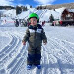 Claire Holt Instagram - 10/10 would recommend putting a tiny person on skis 💀