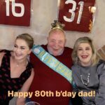 Claudia Gerini Instagram - Che bello festeggiarti e vederti ridere tu che ne hai passate tante…. Auguri papino❤️🎁🎉🥰 #80 #love #family ROMA - città eterna