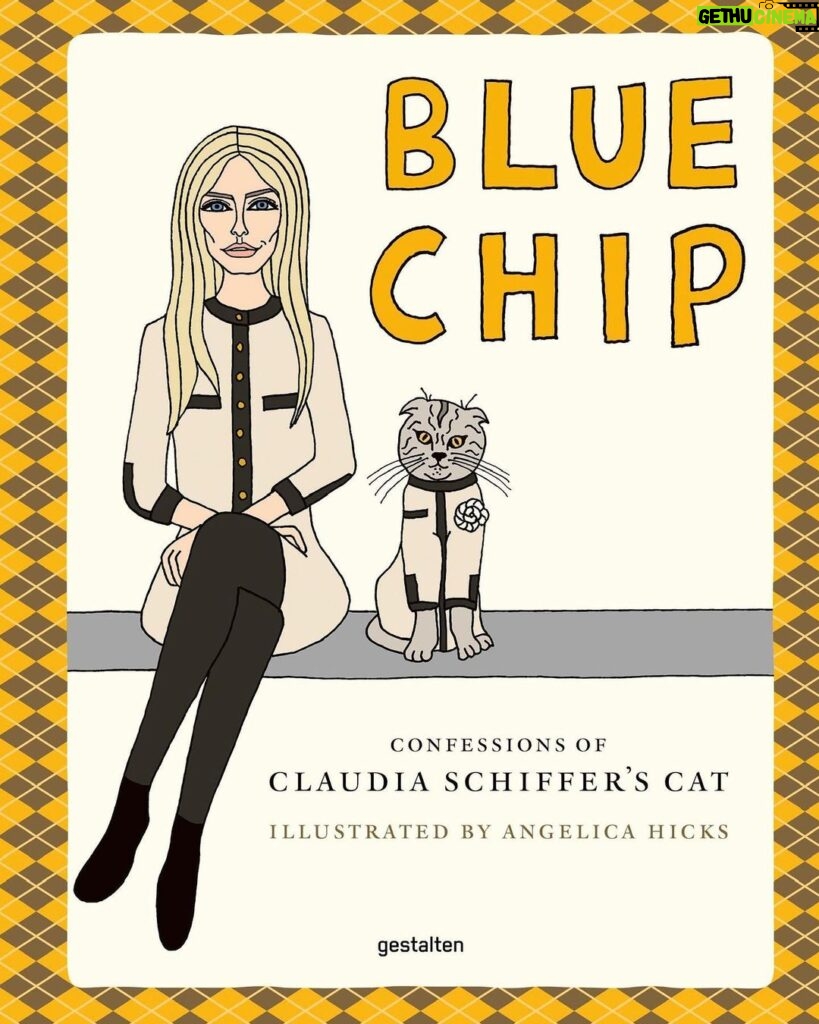Claudia Schiffer Instagram - It’s not every day your cat writes a book… 😉 In less than a week the world can read @chipthecat’s “Blue Chip: Confessions of Claudia Schiffer’s Cat”! Illustrations by the talented @angelicahicks ♥