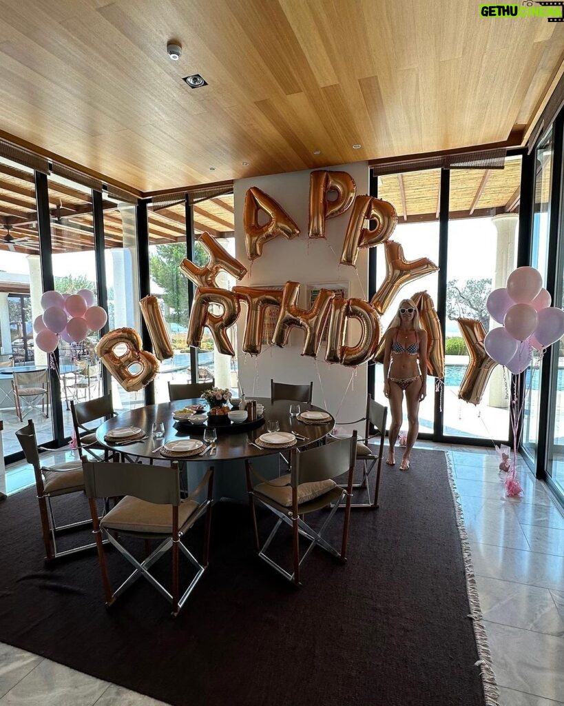 Claudia Schiffer Instagram - Celebrating in Greek paradise, featuring a special friend who came to wish me happy birthday 🥰🦋