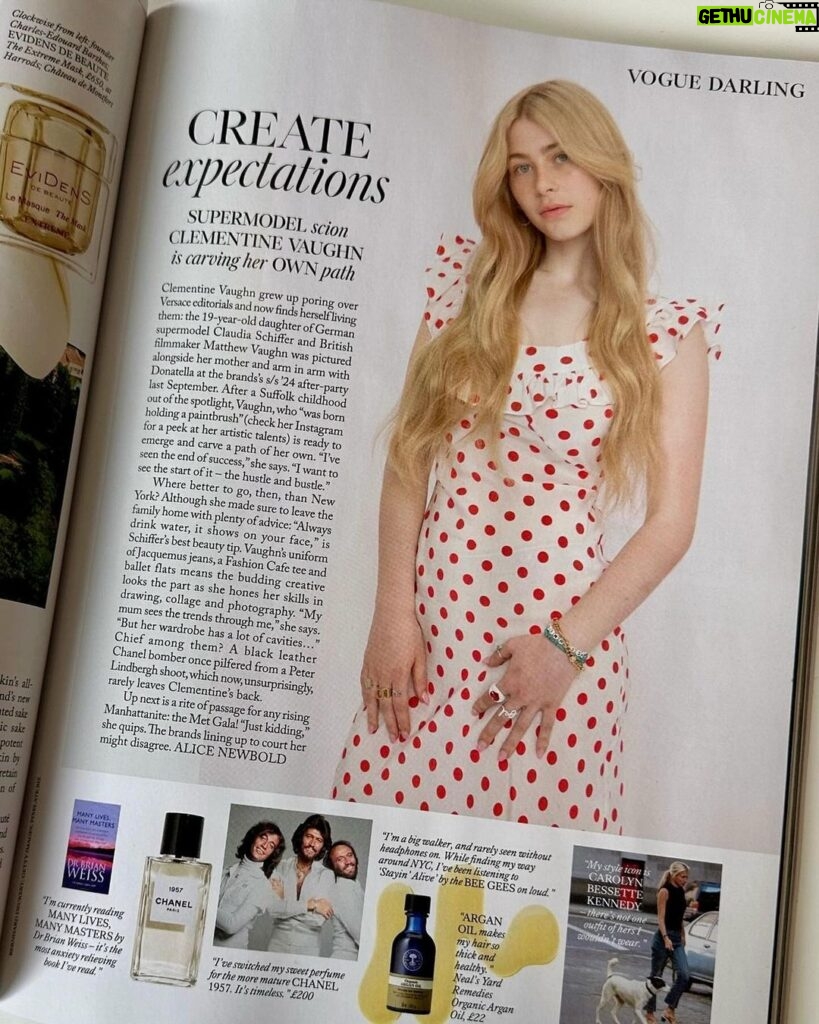 Claudia Schiffer Instagram - My @clementinevaughn in Edward’s latest issue of @britishvogue ❤ ❤ ❤