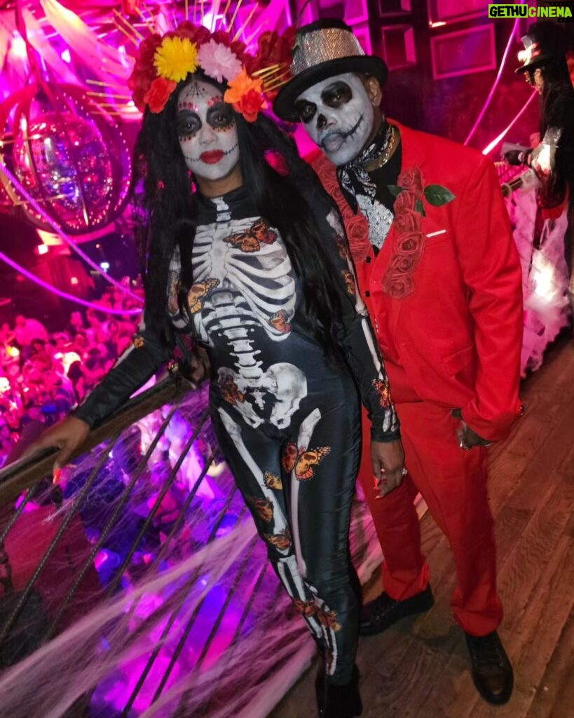 Coco Austin Instagram - Yet another memorable night at #heidiklum Halloween party! .....OG Gangsta with his Moll We've been going to her party since the beginning which has been over 20 years #halloween2023 Marquee Nightclub