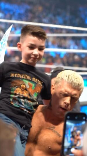 Cody Runnels Instagram - A heartfelt moment between @americannightmarecody and @makeawishamerica kid Parker after last week’s #SmackDown