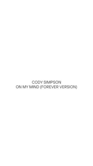 Cody Simpson Instagram - On My Mind (Forever Version) out now.