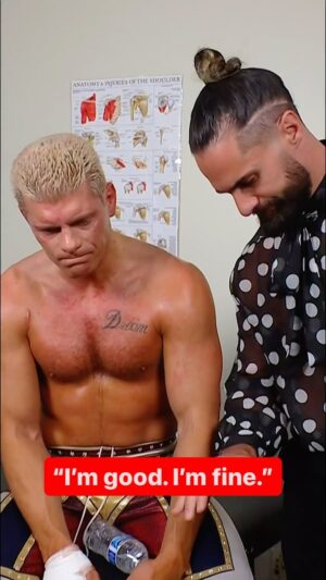 Colby Lopez Instagram - @americannightmarecody knows the war between him and #TheBloodline is starting again. Luckily, @wwerollins is there to remind him that he’s not alone. 😔🤝#WWERaw