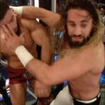 Colby Lopez Instagram - @wwerollins caught @austin_theory slippin’ at #WWEChamber! Watch more exclusive in-pod footage on WWE’s YouTube channel.