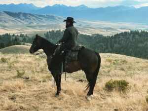 Cole Hauser Instagram - Peace and serenity in the mountains of Montana. Thank to Any Maschke for my badass saddle this year on YS5.