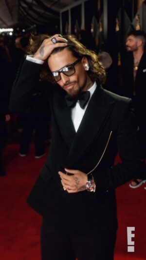 Cole Walliser Instagram - MALUMA! Was pumped to shoot Maluma, I’ve been listening to him (and a ton of latin artists) lately, so I was amped. He def passed the vibe check, I think it’s cause we are hair bros 😂 Also, I need to take some style notes from Maluma cause his tux is 🔥🔥🔥 #maluma #colewalliser #glambotbts #livefrome #grammys