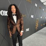 Cole Walliser Instagram - We back baby!! At the Emmy’s in full effect!! So excited to be back shooting GlamBOTs with @eentertainment !! Feeling pretty amazing in my custom @wilvalor tux! 😍😍 first time getting a bespoke suit and i think i now can’t go back! 😂 glam by @penelopevazquez and pics by my first 1st AC Poodle 😜👌🏼 who do you want to see on the GlamBOT today!! ⬇️⬇️ Peacock Theater
