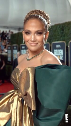 Cole Walliser Instagram - THE BOW!! Classic Golden Globes GlamBOT moment with J-Lo from 2020. You see her smile at the end, such a sweetheart! #jlo #jenniferlopez #colewalliser #livefrome #glambotBTS #goldenglobes