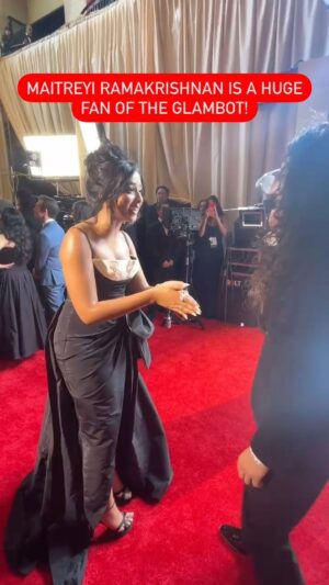 Cole Walliser Instagram - Never have wE! ever seen a more wholesome moment 🥹 @maitreyiramakrishnan @colewalliser #LiveFromE #Oscars